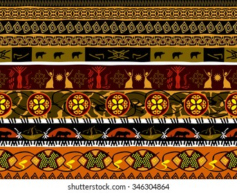  Seamless elegant Ornamental pattern. Africa ethnic art theme.
