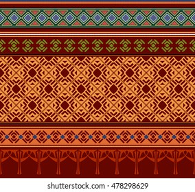  Seamless elegant Ornamental pattern. Africa, Indian ethnic art theme.