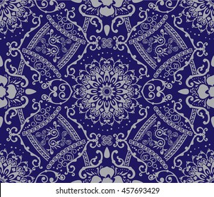 Seamless elegant Ornamental pattern. Ceramic tiles. Orient traditional ornament. Oriental and ethnic art theme. Decorative elements