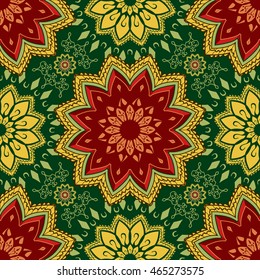 Seamless elegant Ornamental pattern. Ceramic tiles. Orient traditional ornament. Oriental and ethnic art theme. Decorative elements