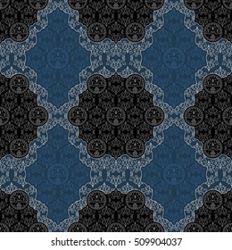 Seamless elegant Ornamental pattern. Ceramic tiles. Orient traditional ornament. Oriental and ethnic art theme. Decorative elements