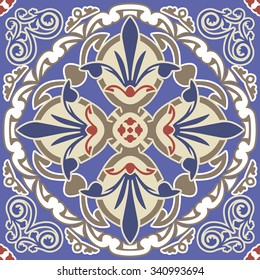 Seamless elegant Ornamental pattern.Ceramic tiles. Orient traditional ornament. Oriental and ethnic art theme.