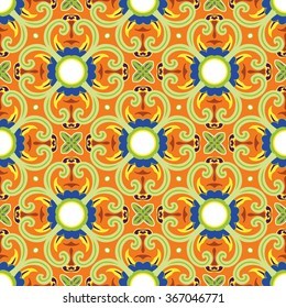Seamless elegant Ornamental pattern.Ceramic tiles. Orient traditional ornament. Oriental and ethnic art theme.