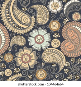 Seamless elegant paisley pattern-model for design of gift packs, patterns fabric, wallpaper, web sites, etc.
