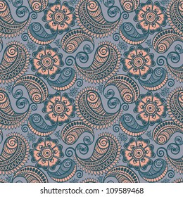 Seamless elegant paisley pattern-model for design of gift packs, patterns fabric, wallpaper, web sites, etc.