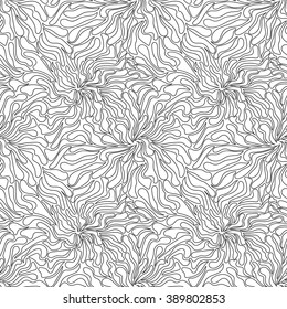 Seamless elegant seamless pattern in black and white. Abstract background. Natural motifs. Seamless black and white pattern from branches and leaves.