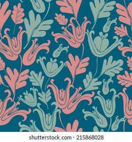 Seamless elegant pattern with decorative flowers 
