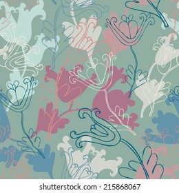 Seamless elegant pattern with decorative flowers 