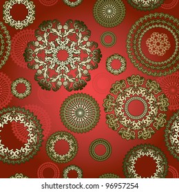 Seamless Elegant Pattern With Hand-Drawn Detailed Round Laces