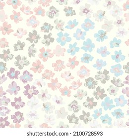 Seamless elegant pattern in tropical cute flowers. Mallow hibiscus blossom. Floral background for swimsuit, textile, wallpaper, pattern fills, covers, surface, print, gift wrap. Shabby chic.