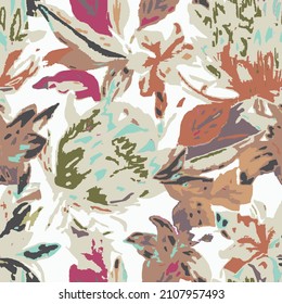 Seamless elegant pattern in tropical cute flowers. Mallow hibiscus blossom. Floral background for swimsuit, textile, wallpaper, pattern fills, covers, surface, print, gift wrap. Shabby chic.