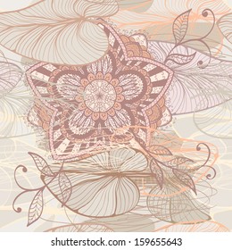 Seamless elegant soft floral pattern with water lilies