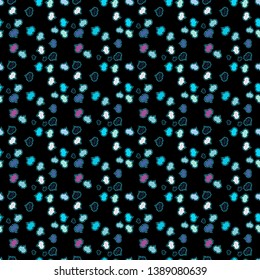 Seamless Elegant vector texture with cute elements. Doodles black, blue and neutral on colors.