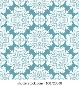 Seamless elegant wallpaper, blue
