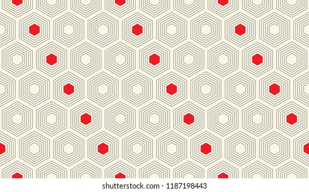 Papel de parede elegante sem costura. Padrão de hexágonos decorativos. Design gráfico abstrato