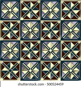 Seamless elegant watercolor geometric pattern. Vector illustration