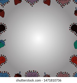 Seamless. Element template. Picture in red, white and black colors. Frame doodle. Vector illustration.