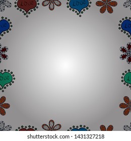 Seamless. Element template. Picture in white, black and blue colors. Vector illustration. Frame doodle.