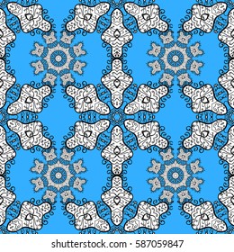 Seamless element woodcarving. Furniture in classic style. Blue backdrop with white trim. Patina. Carving. Small depth of field. Luxury furniture. Pattern on blue background with white elements.