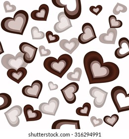 Seamless with elements of hearts in a retro style 