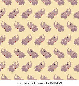 Seamless elephant baby pattern background. Vector illustration.