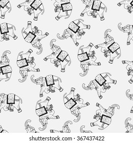 Seamless Elephant background pattern. Vector illustration. 