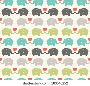 seamless elephant cartoon pattern