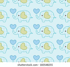 seamless elephant cartoon pattern