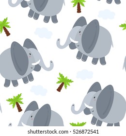 seamless elephant pattern vector illustration.