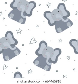 seamless elephant pattern vector illustration.