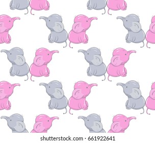 seamless elephant princess pattern vector illustration