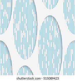 Seamless Ellipse Pattern. Abstract 3d Realistic Background. Modern Fine Wallpaper. White Fashion Design