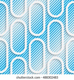 Seamless Ellipse Pattern. Vector Abstract Modern Design. White and Blue  Geometric Background.