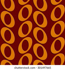 Seamless Ellipse Pattern. Vector Background in red and orange tones