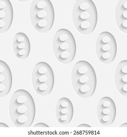 Seamless Ellipse Pattern. Vector Soft Background. Regular White Texture