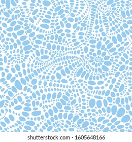 Seamless ellipse texture for your design. Kaleidoscope blue pattern. Abstract geometry. Trypophobia - Vector illustration