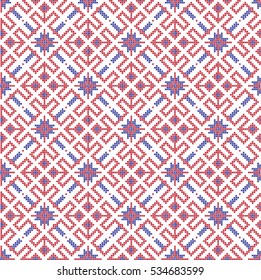 Seamless embroidered cross national pattern