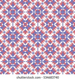 Seamless embroidered cross national pattern