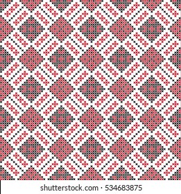 Seamless embroidered cross national pattern