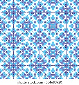 Seamless embroidered cross national pattern