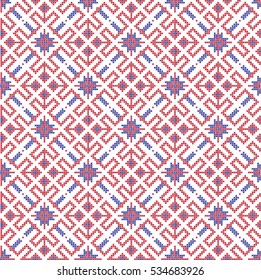 Seamless embroidered cross national pattern