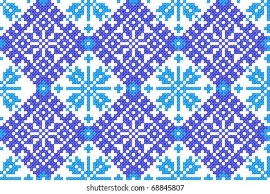 seamless embroidered good like handmade cross-stitch ethnic Ukraine pattern