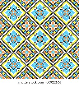 seamless embroidered good like handmade cross-stitch Ukraine pattern