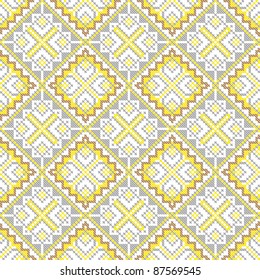 seamless embroidered good like handmade cross-stitch ethnic Ukraine pattern