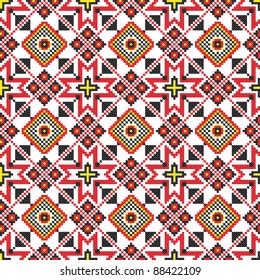 seamless embroidered good like handmade cross-stitch ethnic Ukraine pattern