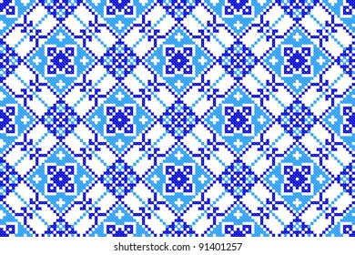 seamless embroidered good like handmade cross-stitch ethnic Ukraine pattern