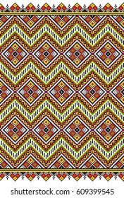 sin costuras bordado bien como el viejo patrón de la etnia ucraniana de punto cruzado hecho a mano. Toalla ucraniana con ornamento, llamada rushnyk, en vector