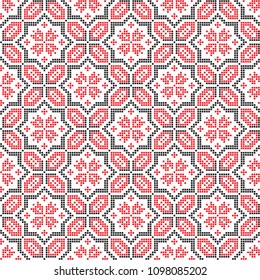 seamless embroidered national ornament vector