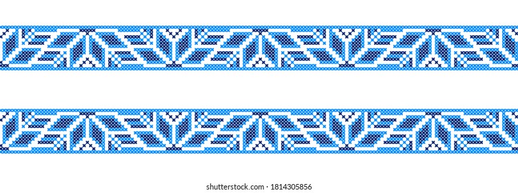 Seamless embroidered ornament, christmas and new year decoration