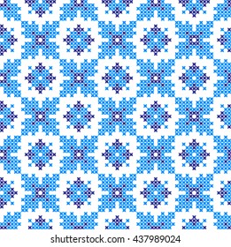 Seamless embroidered pattern on a transparent background